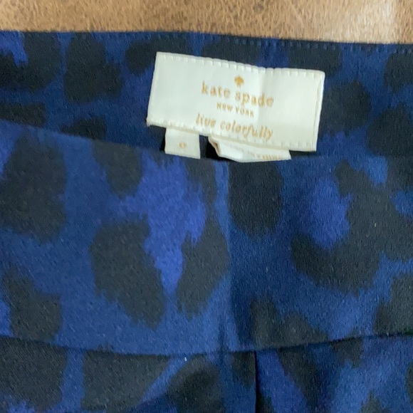 Kate Spade navy blue leopard pants size 0 - Picture 2 of 3